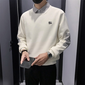 WY1391 常规P60控88 加绒P68控98 小伙风店主假两件衬衫领卫衣图片