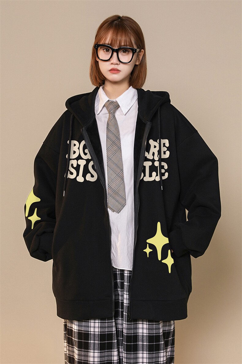中性风23新款秋季时尚百搭宽松开衫连帽卫衣H251P75控98,男装卫衣,A247A