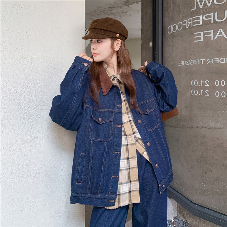 现货：春装新款拼色水洗牛仔上衣＋阔腿裤套装2C135-8885P175K258,女装套装/套裙,2C135