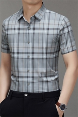BGW-K42569夏季新款男士格子短袖衬衣百搭衬衫商务男装，男装T恤，电商B360