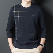 2021男士圆领长袖卫衣青年男印花爸爸装宽松打底衫CB8175572-P85图片