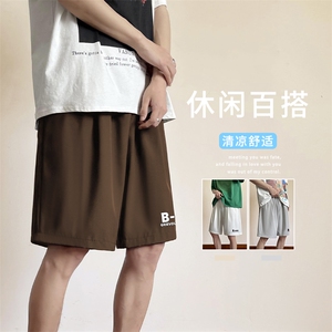 百搭运动休闲垂顺冰丝印花男士短裤潮牌休闲速干短裤 DK507特批17图片