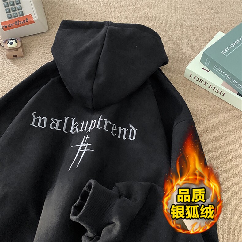 供抖音 大爆加绒加厚麂皮绒卫衣男外套416B-WY661-P58限78加绒P68图片