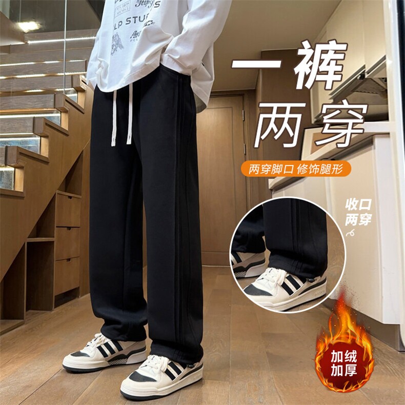 ！简约百搭男士华棉长裤直筒宽松卫裤WK2042常规特P40加绒50图片