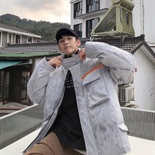 冬季加厚迷彩保暖立领羽绒服常规男士外套宽松工装潮流0963/，男装羽绒服，星座1506-1