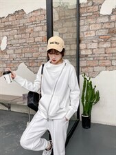 斜拉链卫衣外套，女装卫衣/绒衫，魅力布梵