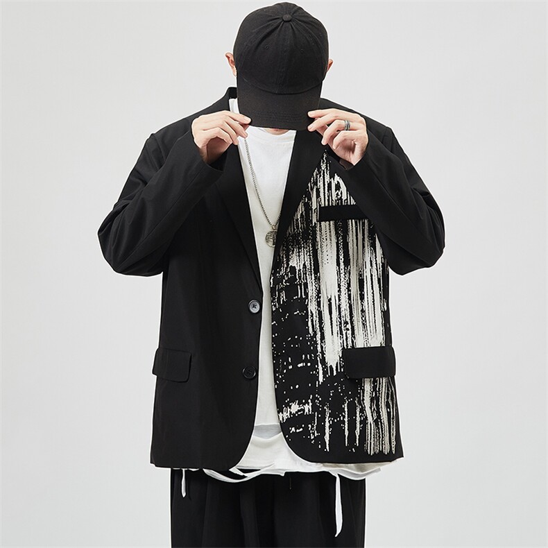 2025秋季新款男士休闲宽松印花大码西装西服外套XF01/P65,男装西服套装,星座608A