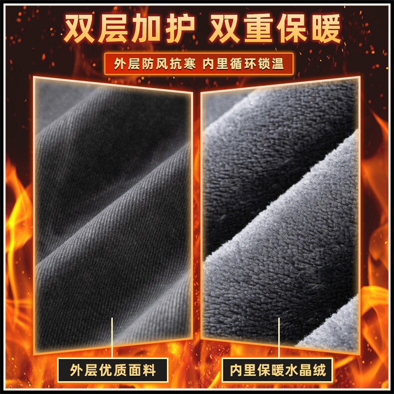 纯棉工装裤男秋冬宽松直筒加绒加厚弯刀休闲裤Z2588-P55/加绒P65,男装工装外套,星座509