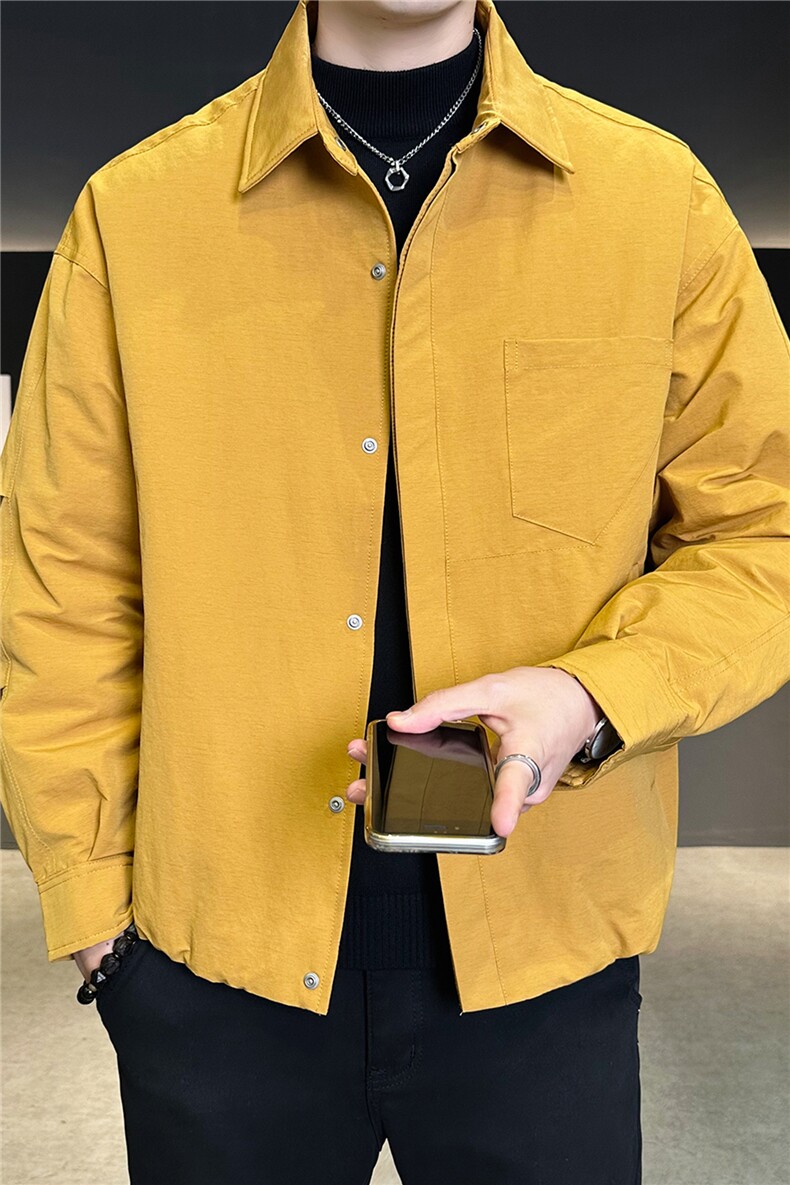 标50绒男士羽绒服冬季2025新款暗扣夹克外套A313-25662-P215,男装夹克,电商A313