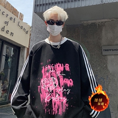抖音得物高品质重磅全棉二开支持退换360克宽松织带圆领卫衣0505，男装卫衣，电商A486