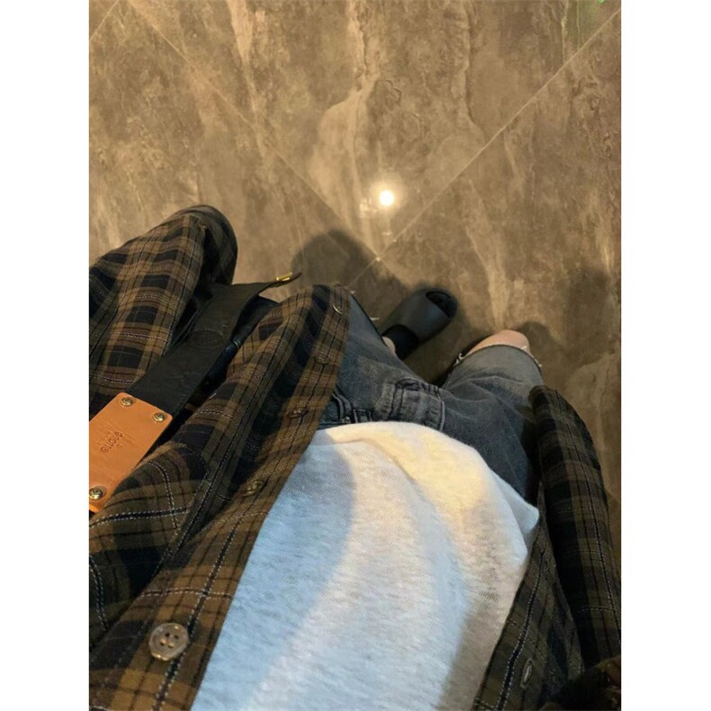 TC729-P45春秋长袖格子衬衫女复古设计感宽松显瘦学生上衣,男装衬衫,星座617A-2