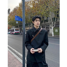 现货自制TWOWUS不对称高级感翻领小西装新中式休闲西服，男装西服，星座910A