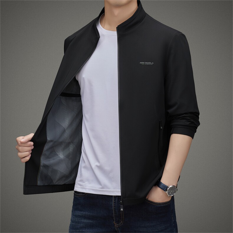 BA3702精品立领男士商务休闲夹克高端大气锦氨精品轻奢品质P125,男装夹克,钱塘207-2