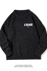 加厚加绒毛衣男大码毛线衣男针织衫M19248-P45加绒款-P65白底，男装针织衫/毛衣，电商A040A