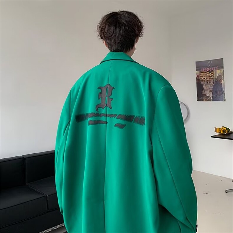 垂感西装外套男2024秋季高街潮牌潮流英伦风宽松小西服W3822-P57,男装西服,星座412-3