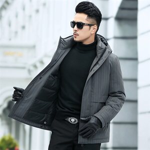 X8067钱塘2020-1冬季男士羽绒服连帽高端90白鸭绒P270图片