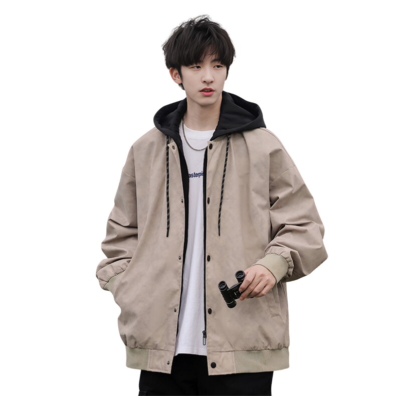 wassuphappy连帽夹克男款秋冬季潮流美式复古上衣服宽松休闲外套,男装夹克,星座109