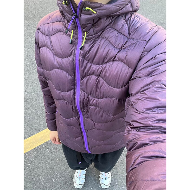 高品PP土司服轻量防风防水90白鸭绒波浪连帽羽绒服男女A1148-P175,男装羽绒服,星座1505