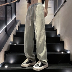 2024牛仔裤男女同款抽绳美式设计感休闲裤N03p45，男装牛仔裤，电商D315
