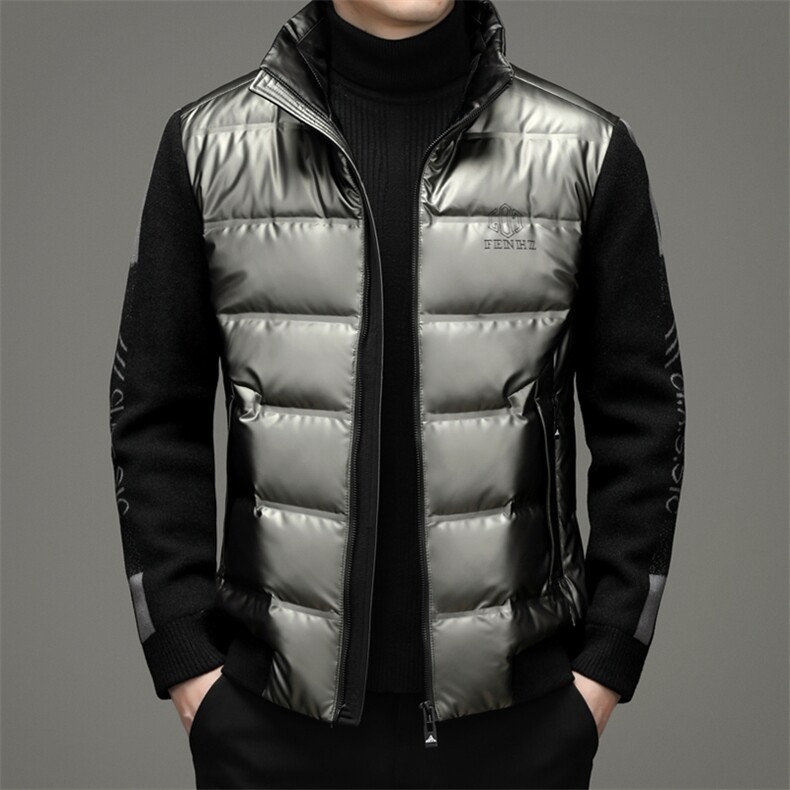 男装立领宽松免烫羽绒服新款冬季休闲上衣服中年男士加厚保暖外套，男装羽绒服，电商B212（原钱塘6029）