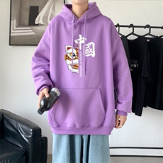 L2415P48秋季上新休闲连帽百搭韩潮外套卫衣男情侣装连帽卫衣，男装卫衣，星座510A-1