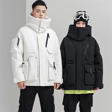 标羽绒服男女同款工装运动登山服中长款冬季冲锋衣防寒外套P220，男装夹克，星座1210A