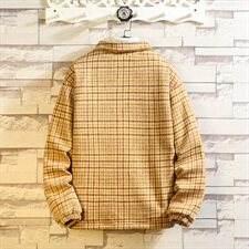 703-Y252冬季高品质加厚羊羔毛外套格子毛呢双面穿小熊绣花，男装棉衣，星座703