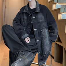 美式金属扣设计感外套男春秋季高街潮牌复古宽松W2121-P73，男装夹克，星座1109-3