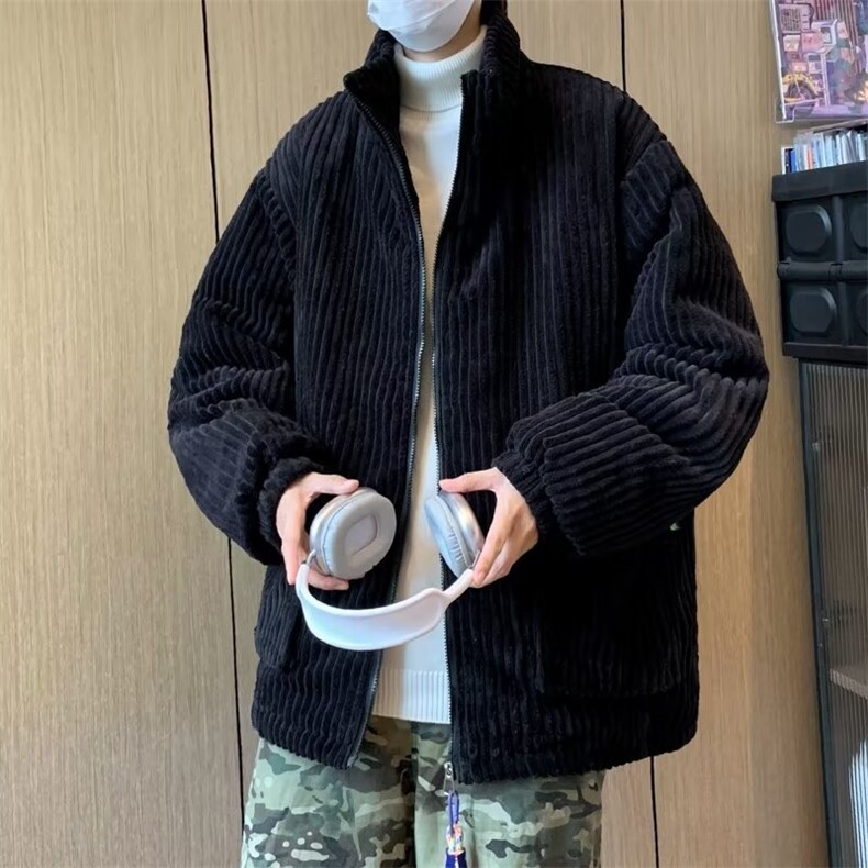 暗条纹棉服男高街帅气韩版潮流宽松2024冬季ins棉衣外套MF105-P92,男装棉衣,星座412-3