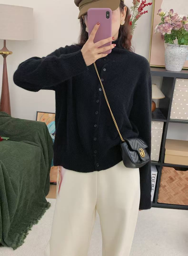 2025年女士通勤百搭简约春季新款圆领打底衫,针织衫/毛衣,忠诺羊绒