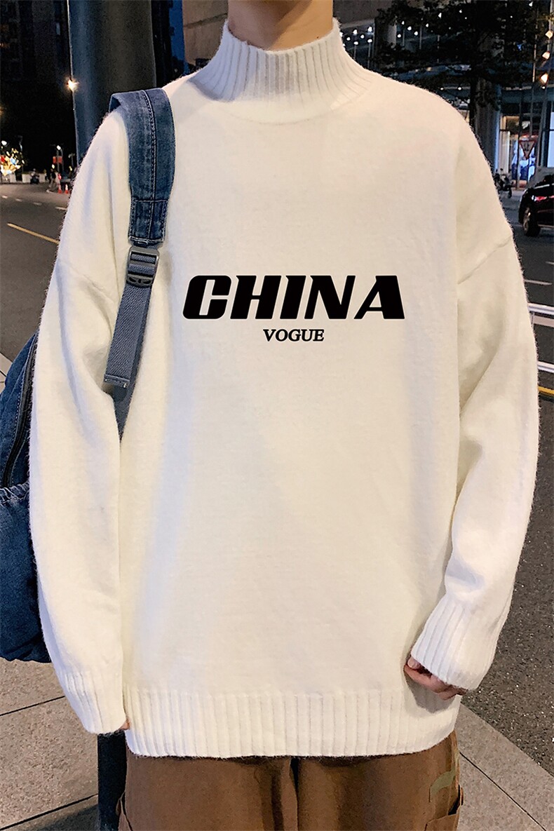 M18001-P45加绒款-P65半高领毛衣男士大码针织衫男毛线衣男,男装针织衫/毛衣,电商A040