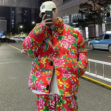 Y99男女休闲花衣服外套冬季保暖防寒面包衣服风大码汉服土潮，男装棉衣，星座115A(原星座507）