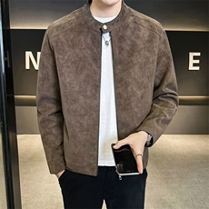 气质美式潮牌皮衣外套拼接2025新款男装上衣机车皮夹克JK8857，男装夹克，星座516A