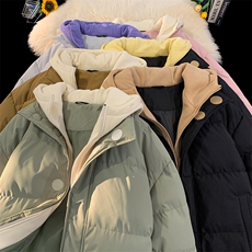 冬季青少年连帽假两件外套加绒加厚休闲简约棉衣棉服5303-P85，男装棉衣，电商B306