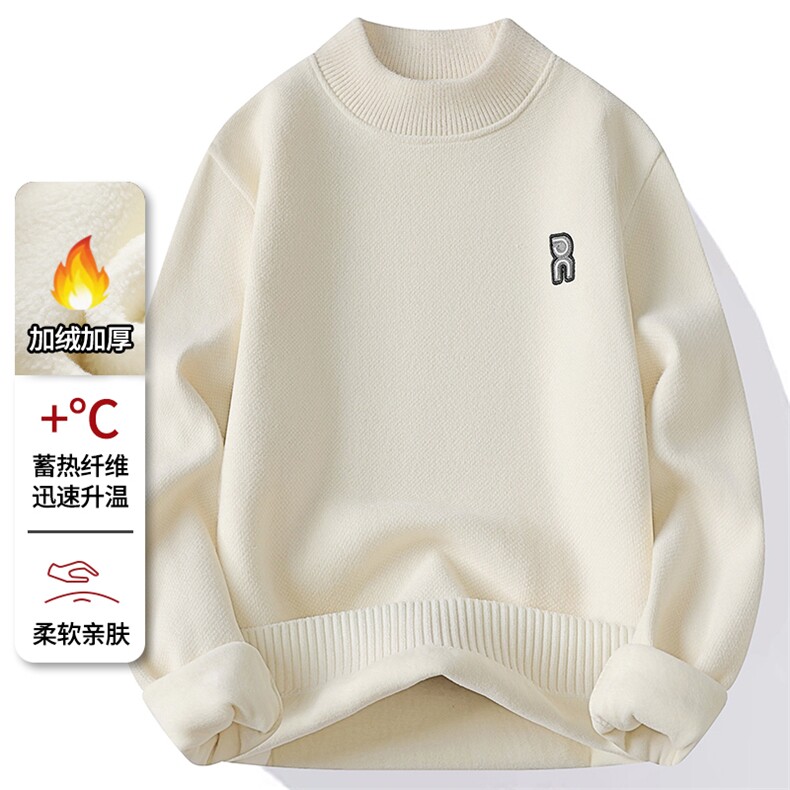 雪貂绒半高领加绒加厚毛衣冬季一体绒保暖毛线针织衫 7176-P42元图片