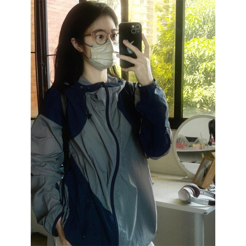 【有货】FSY01CC-特P42轻薄撞色连帽防晒服男女夏季薄款外套,男装防晒衣,星座1007（原301D）