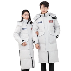 航天保暖防风情侣长款过膝男女羽绒服连帽加厚外套YR298-P150，男装羽绒服，星座1210B