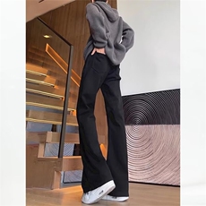 美式高街vibe裤子黑色弯刀牛仔裤cleanfit修身微喇直筒裤Z701P29，男装牛仔裤，星座1112-1