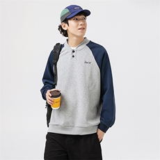 外27-2GANYOU日系落肩袖撞色系扣卫衣WY17-P79，男装卫衣，新杭派外27-2