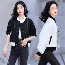秋季休闲短外套女新款2022大码时尚复古民族风小个子修身夹克现货，女装短外套，一安秀