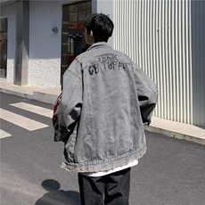 春秋牛仔外套男潮夹克褂子韩版宽松欧美街头复古上衣HH3322P53，男装工装外套，星座1013-5