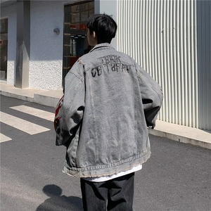 春秋牛仔外套男潮夹克褂子韩版宽松欧美街头复古上衣HH3322 P53图片