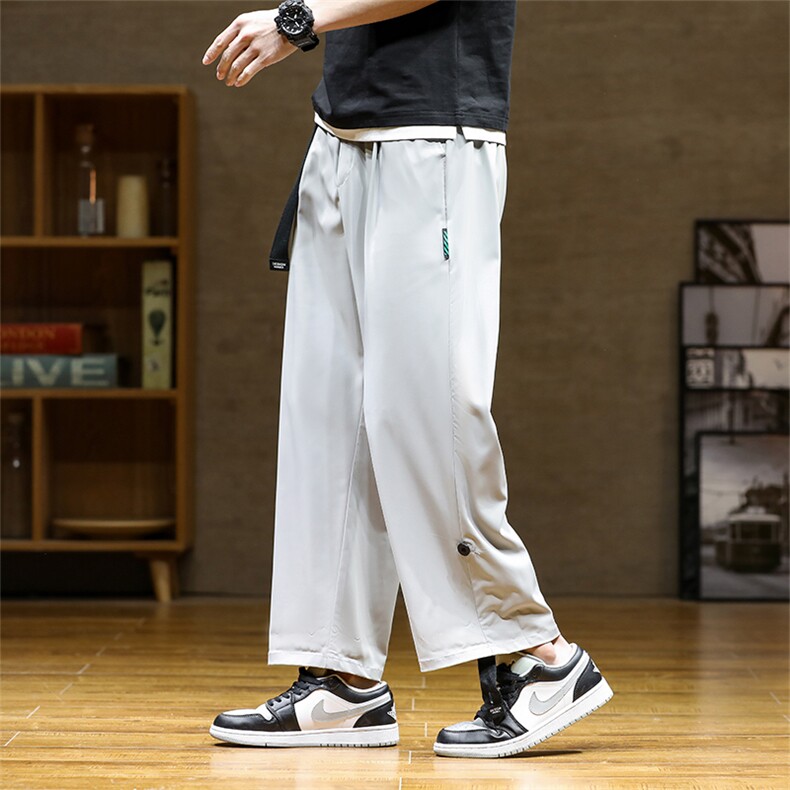 港风冰丝裤M-8XL夏季大码散口透气速干冰丝长裤109-K2296-P50，男装休闲裤，星座109