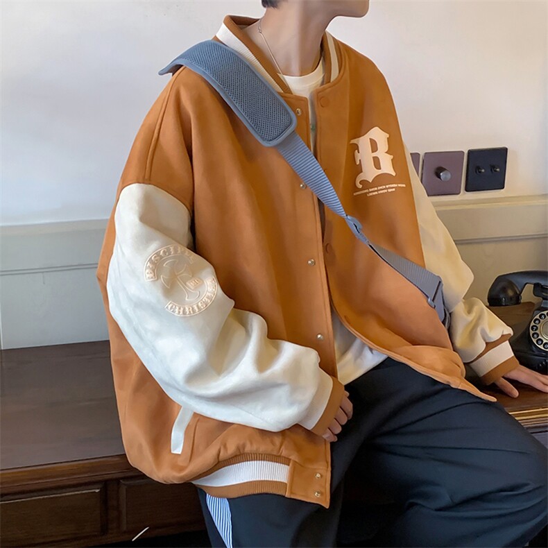 美式发泡麂皮绒棒球服XZ609-WT2313-P90-控128夹棉P110-控148,女装职业装,星座609