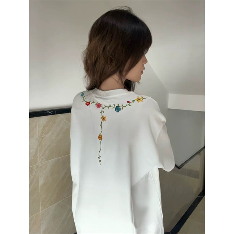 万针全刺绣工艺抖音得物高品质260克重磅纯棉双纱美式高街短袖T恤,男装T恤,电商A486