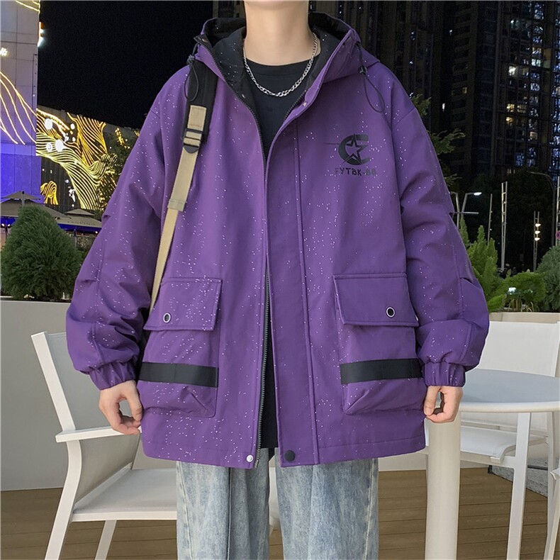 满天星外套男潮牌连帽夹克2026新款秋季工装冲锋衣A436-W113-P68,男装夹克,电商A436