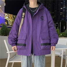 满天星外套男潮牌连帽夹克2026新款秋季工装冲锋衣A436-W113-P68，男装夹克，电商A436