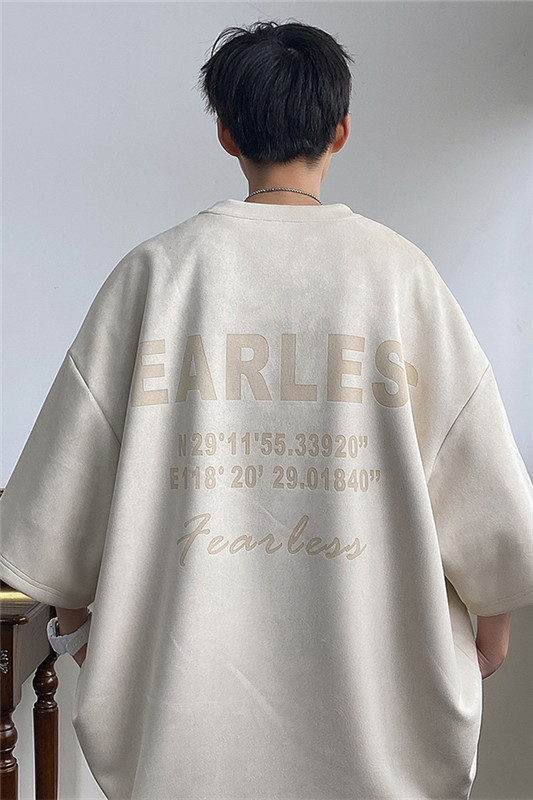 春夏新款麂皮绒美式激光刻字短袖大码XZ604-DT305-P45控58,男装T恤,星座604