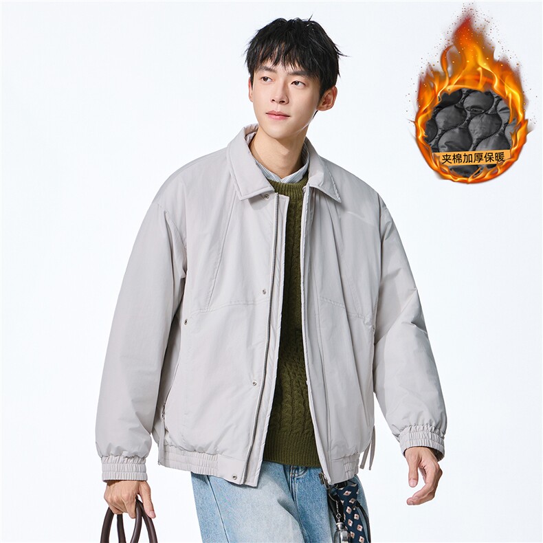 2025秋冬新款翻领工装夹克男户外登山服棉服图片