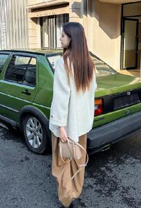 2025毛呢外套女秋冬季长袖宽松高级感斗篷大衣日常时尚图片